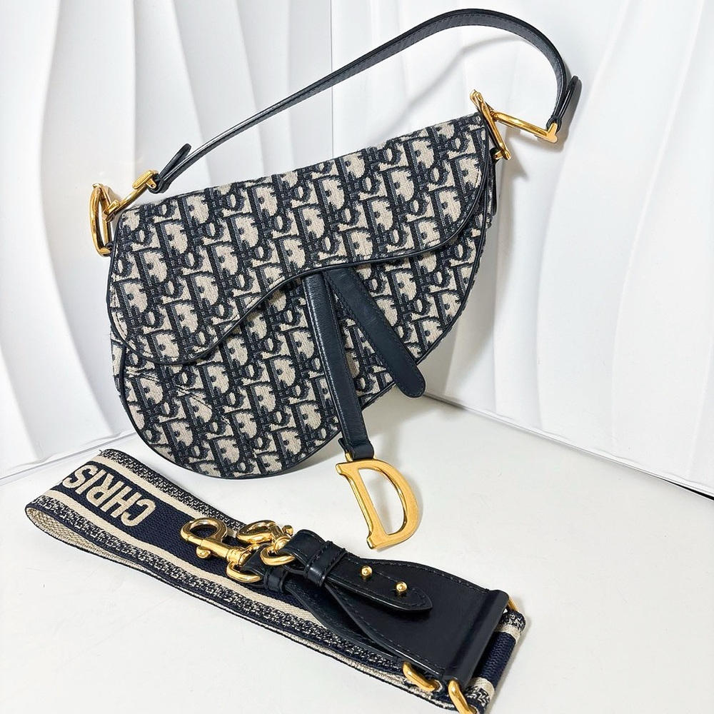 Christian Dior Oblique Canvas Saddle Bag